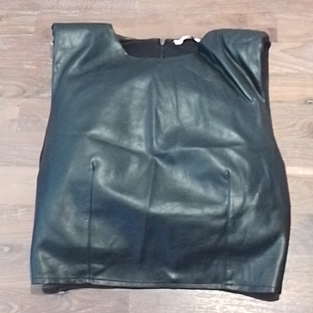 Faux Leather Vest Black